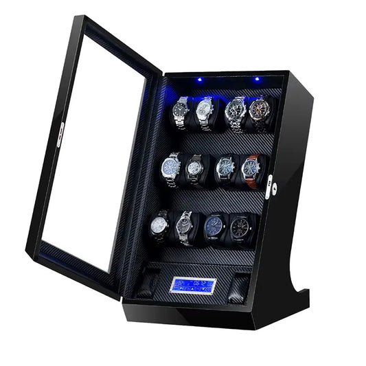 Luxury Automatic Watch Winder Box with 12+2 Slots - Perfect Display