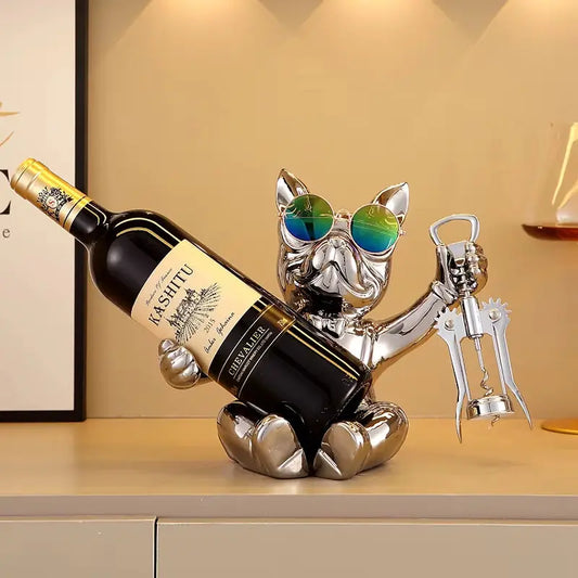 Ceramic French Bulldog Wine Holders