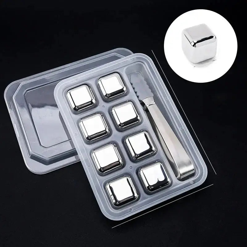 Premium Stainless Steel Ice Cubes Set - (4/6/8 Pcs)