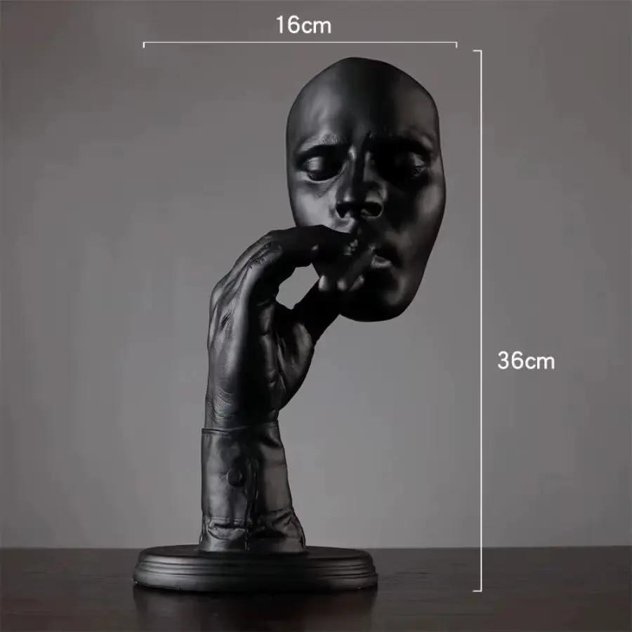 Unique Retro Cigar Face Resin Figurine - Artistic Bar Sculpture