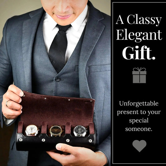 Luxury PU Leather Watch Travel Case - 3/6 Slot Organizer