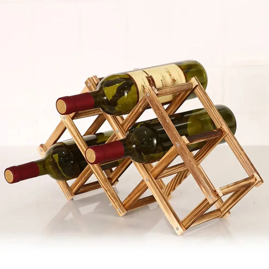 Pine Wood Wine Rack - Stylish 6/10-Bottle Holder