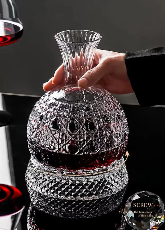 Elegant Lead-Free Crystal Wine Tumbler - 1500ml Aerator Decanter