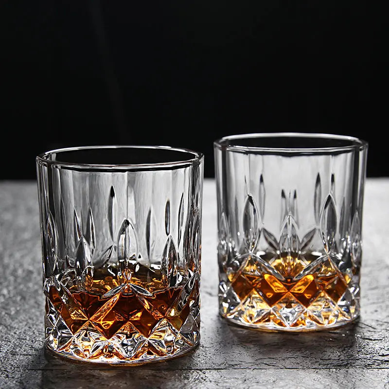 Lead-Free Crystal Whiskey Glass Set - 6-Piece Decanter and Glasses