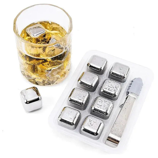 Premium Stainless Steel Ice Cubes Set - (4/6/8 Pcs)