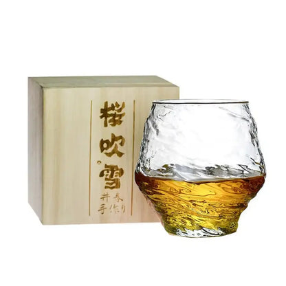 Handmade 420ml Japanese Hammer Pattern Whiskey Glass