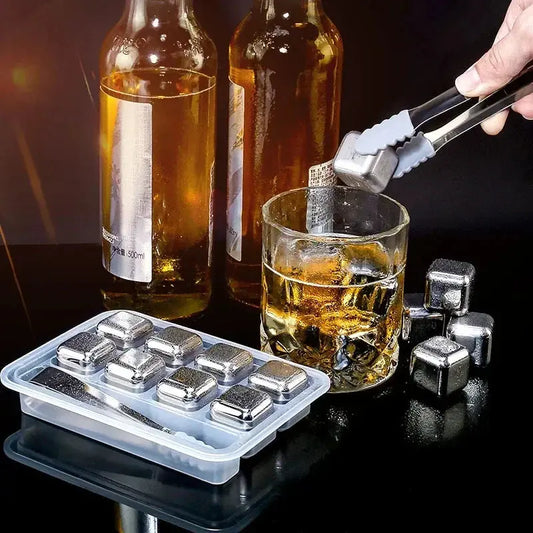 Premium Stainless Steel Ice Cubes Set - (4/6/8 Pcs)