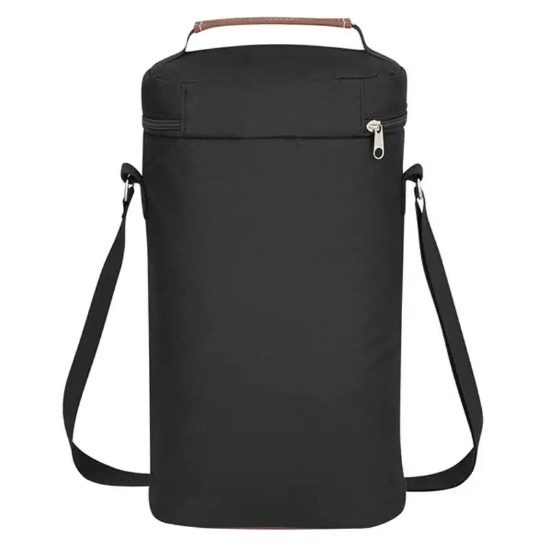 Insulated Wine Bottle Cooler Bag - Holds 2 Bottles & Wine Glass