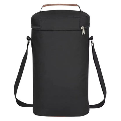 Insulated Wine Bottle Cooler Bag - Holds 2 Bottles & Wine Glass