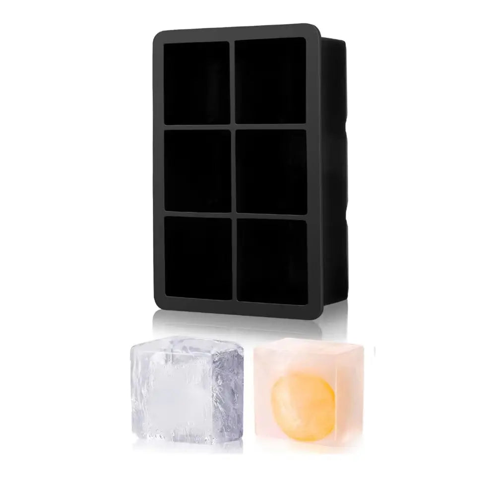 Large Round & Square Ice Cube Maker - 6 Grid Mold