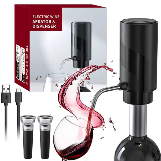 Rechargeable One-Touch Electric Wine Aerator Dispenser
