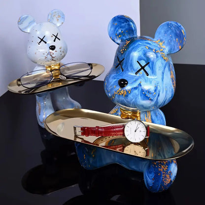 Vibrant Nordic Bear Table Statues