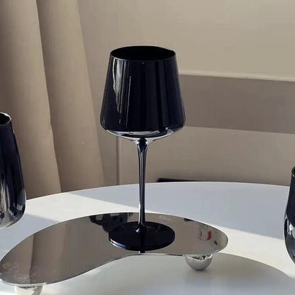 Premium Black Porcelain Crystal Wine & Champagne Glasses