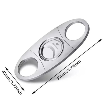 Retro Stainless Steel Cigar Cutter Double Cut