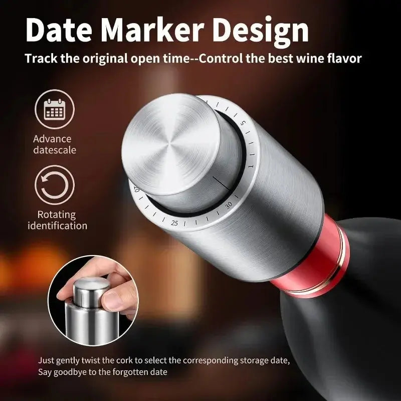Vacuum Wine Stopper Stainless Steel Wine Savers Vacuum Pump