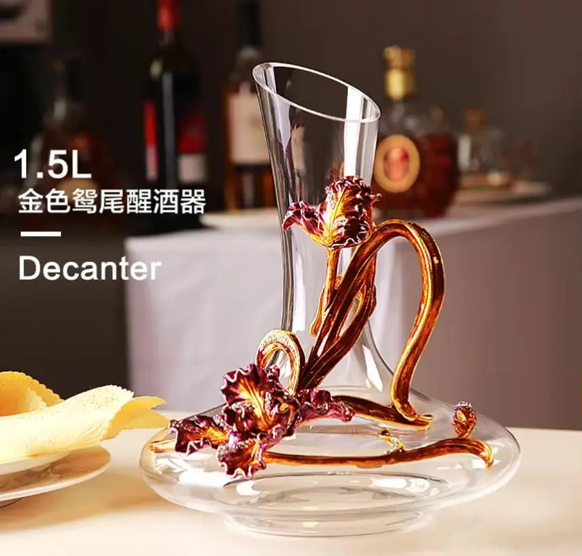 Luxury Wine Set - Colorful Enamel Wine Glasses & Decanter