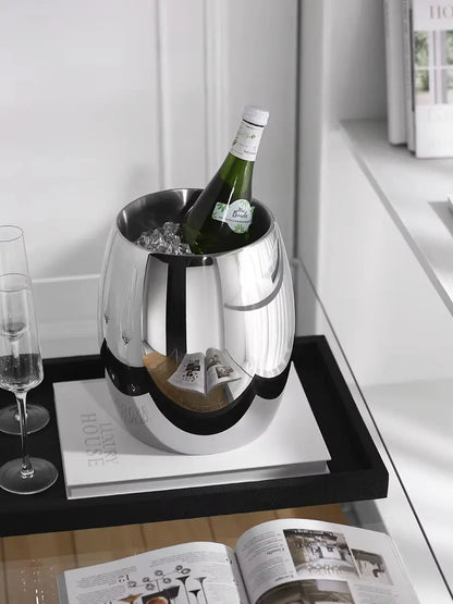 Luxury Double Layer Ice Bucket Stainless Steel Champagne Bucket
