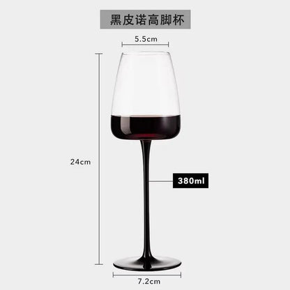 Premium Black Porcelain Crystal Wine & Champagne Glasses