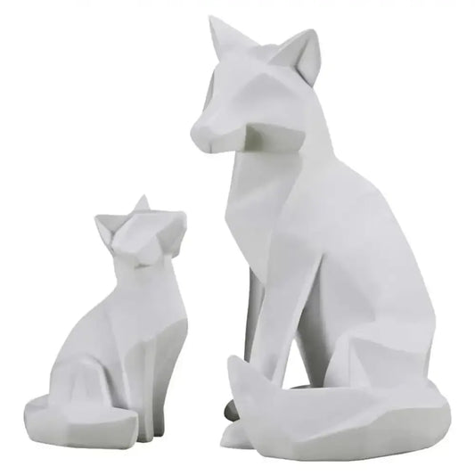 Geometric Fox Sculpture - Modern Animal Statue