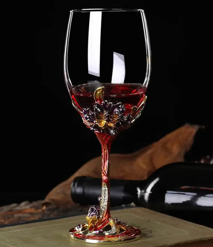 Luxury Wine Set - Colorful Enamel Wine Glasses & Decanter