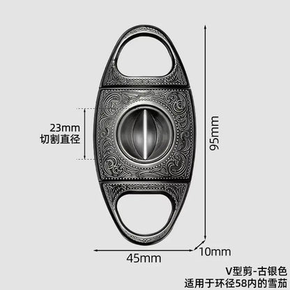 Retro Stainless Steel Cigar Cutter Double Cut