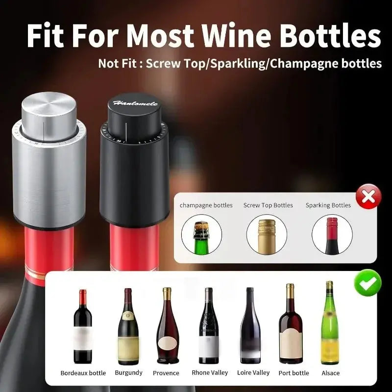 Vacuum Wine Stopper Stainless Steel Wine Savers Vacuum Pump