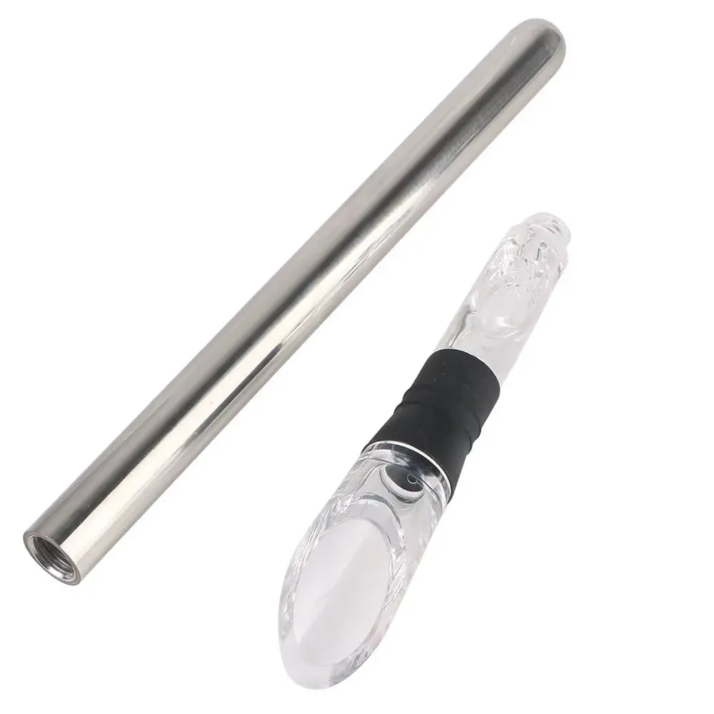4-in-1 Stainless Steel Wine Chiller Stick with Pourer, Stopper, and Cutter