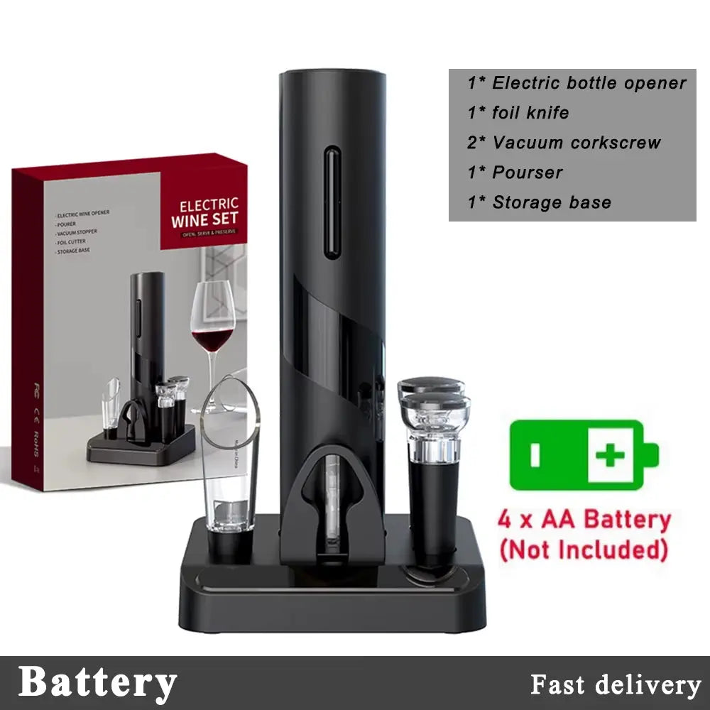 Electric Wine Opener Set - Automatic Charging & Battery Powered