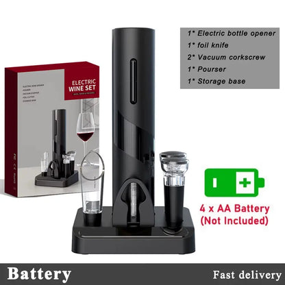 Electric Wine Opener Set - Automatic Charging & Battery Powered