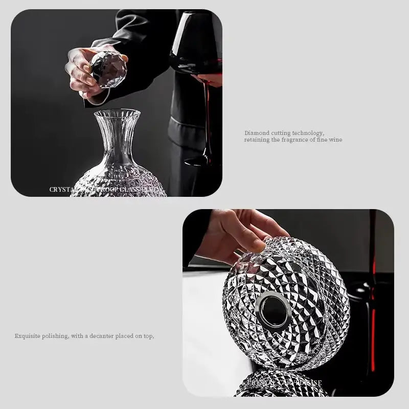 Elegant Lead-Free Crystal Wine Tumbler - 1500ml Aerator Decanter