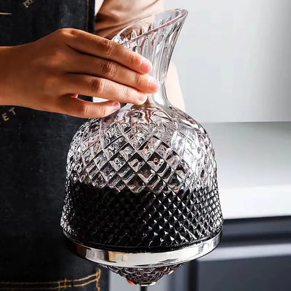 1500ML 360° Rotating Crystal Glass Decanter Wine Aerator & Dispenser 
