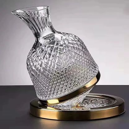 1500ML 360° Rotating Crystal Glass Decanter Wine Aerator & Dispenser 