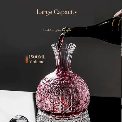 Elegant Lead-Free Crystal Wine Tumbler - 1500ml Aerator Decanter
