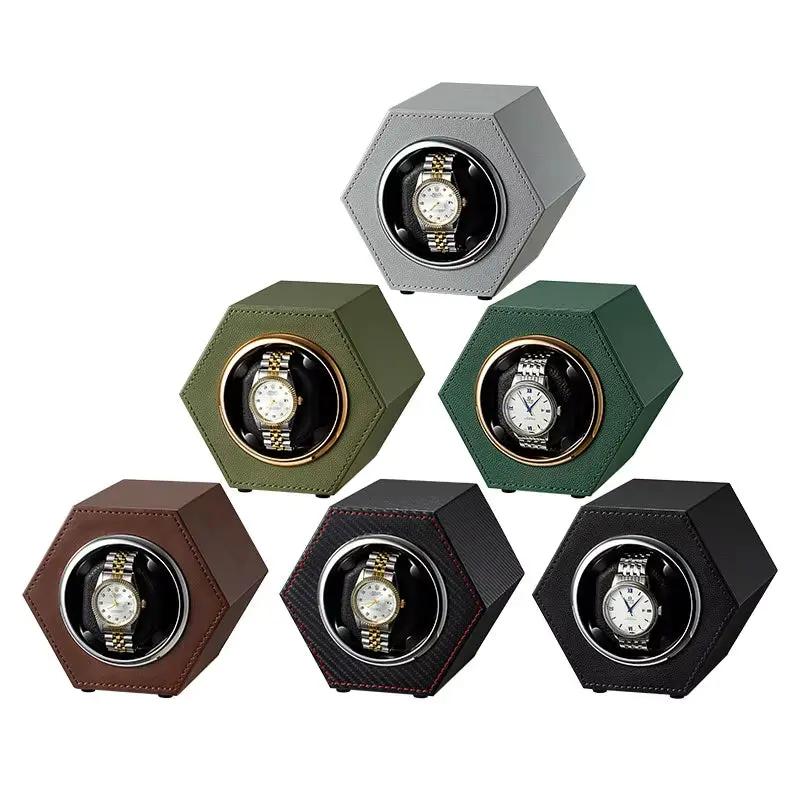 Watch Winder Box Automatic PU Leather Global Universal Power Cord