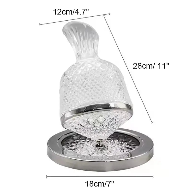 1500ML 360° Rotating Crystal Glass Decanter Wine Aerator & Dispenser 