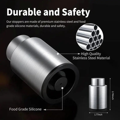 Vacuum Wine Stopper Stainless Steel Wine Savers Vacuum Pump