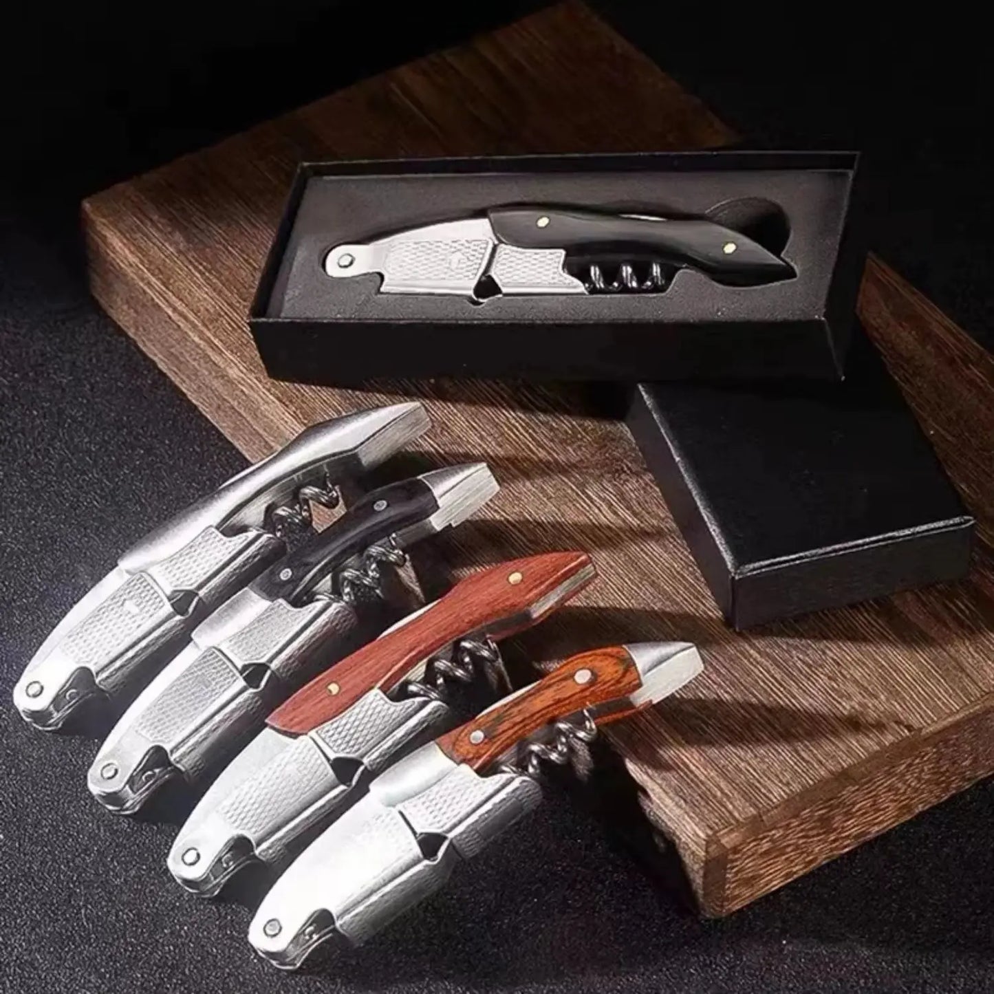 Wood Handle Corkscrew Wine Opener Gift Set