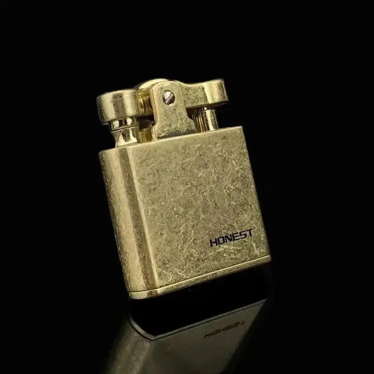 Luxury Retro Brass Windproof Cigar Lighter - Waterproof Kerosene Gadget for Men