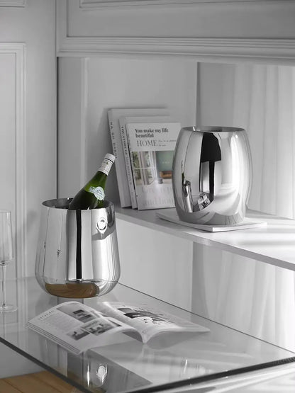 Luxury Double Layer Ice Bucket Stainless Steel Champagne Bucket