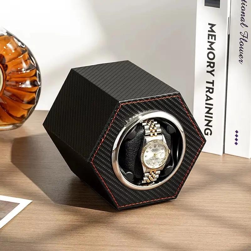 Watch Winder Box Automatic PU Leather Global Universal Power Cord