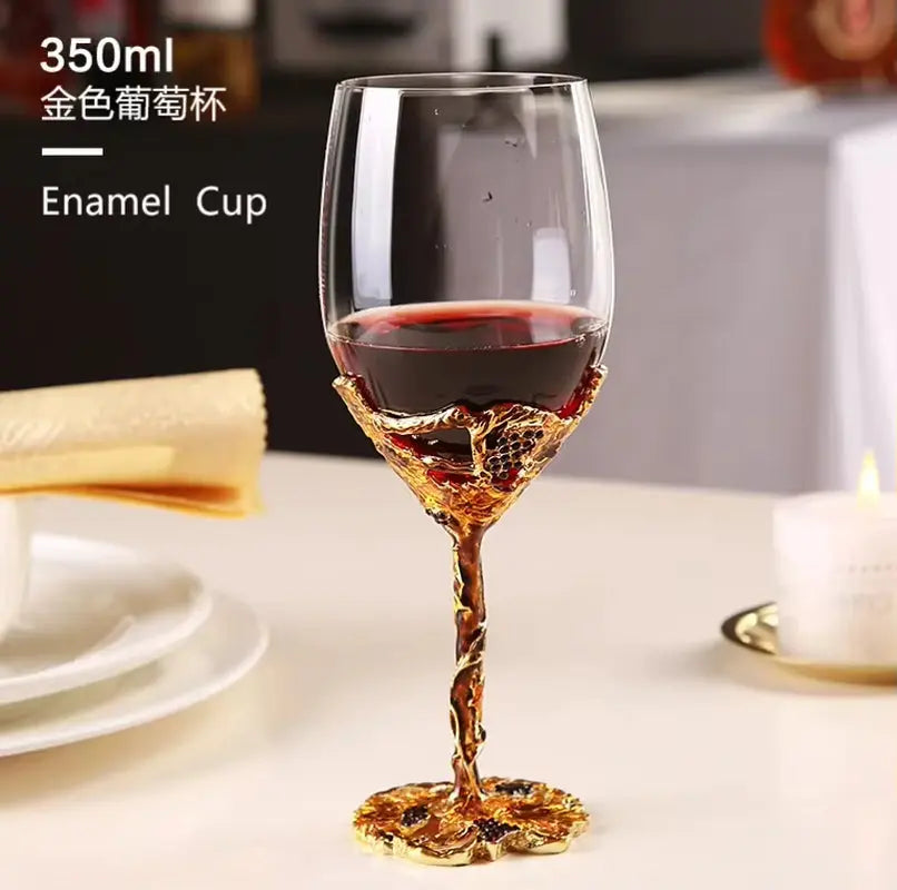 Luxury Wine Set - Colorful Enamel Wine Glasses & Decanter