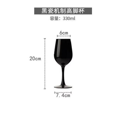 Premium Black Porcelain Crystal Wine & Champagne Glasses