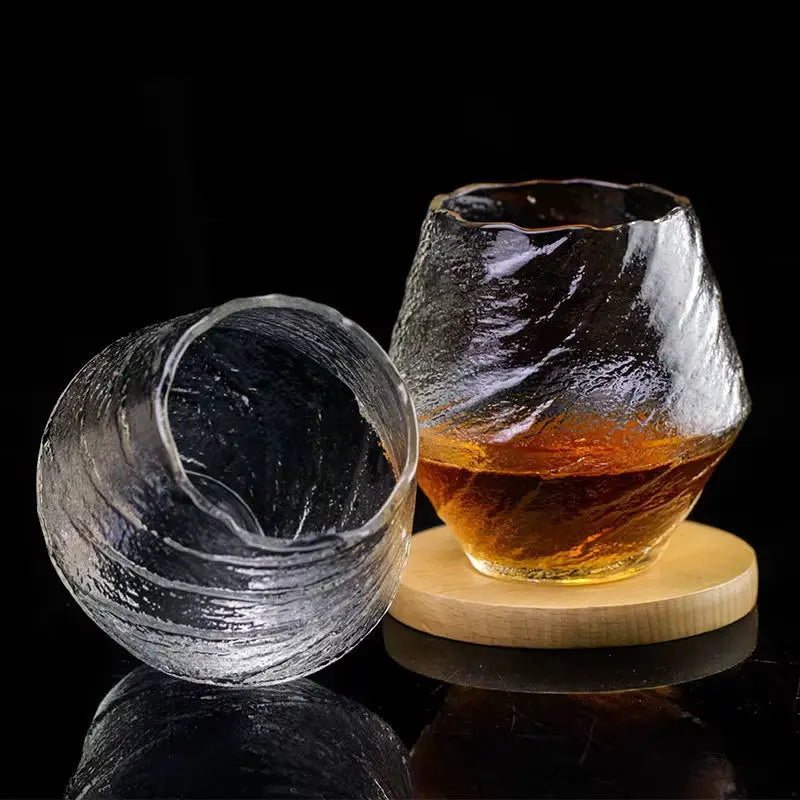 Handmade 420ml Japanese Hammer Pattern Whiskey Glass