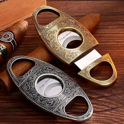 Retro Stainless Steel Cigar Cutter Double Cut