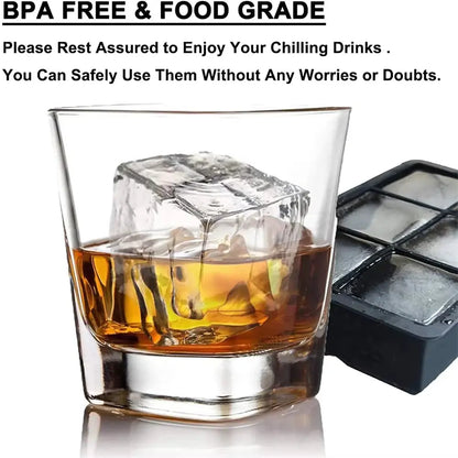 Large Round & Square Ice Cube Maker - 6 Grid Mold