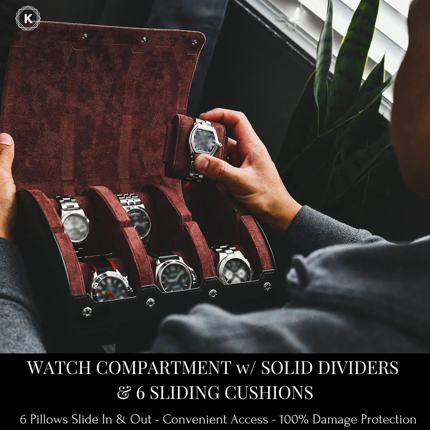 Luxury PU Leather Watch Travel Case - 3/6 Slot Organizer