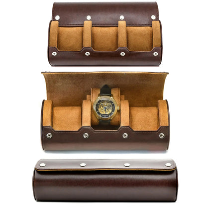 Luxury PU Leather Watch Travel Case - 3/6 Slot Organizer