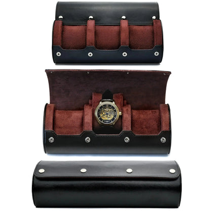 Luxury PU Leather Watch Travel Case - 3/6 Slot Organizer