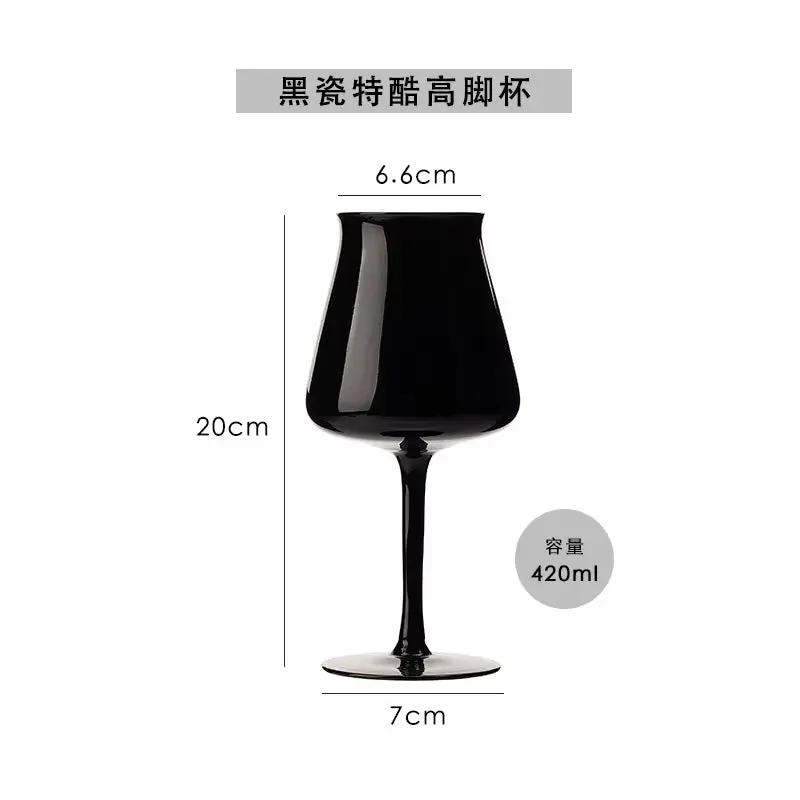 Premium Black Porcelain Crystal Wine & Champagne Glasses
