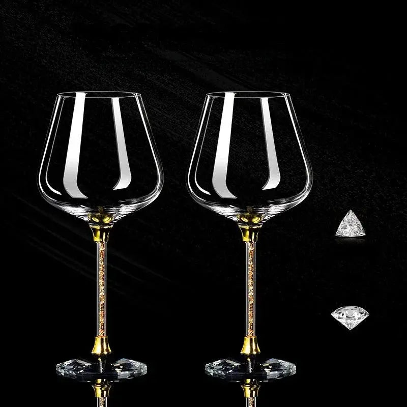 2Pcs Light Luxury High-End Crystal Cup Red Wine Glass Set
